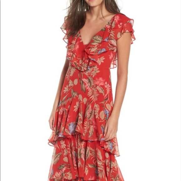NWT WAYF Chelsea Tiered Floral Maxi Dress